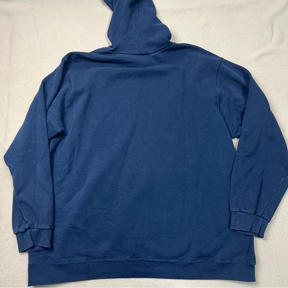 Vintage Nike Hoodie Mens 3XL Blue Mini Center Swoosh Sweatshirt 90s Travis Scott - Picture 7 of 10